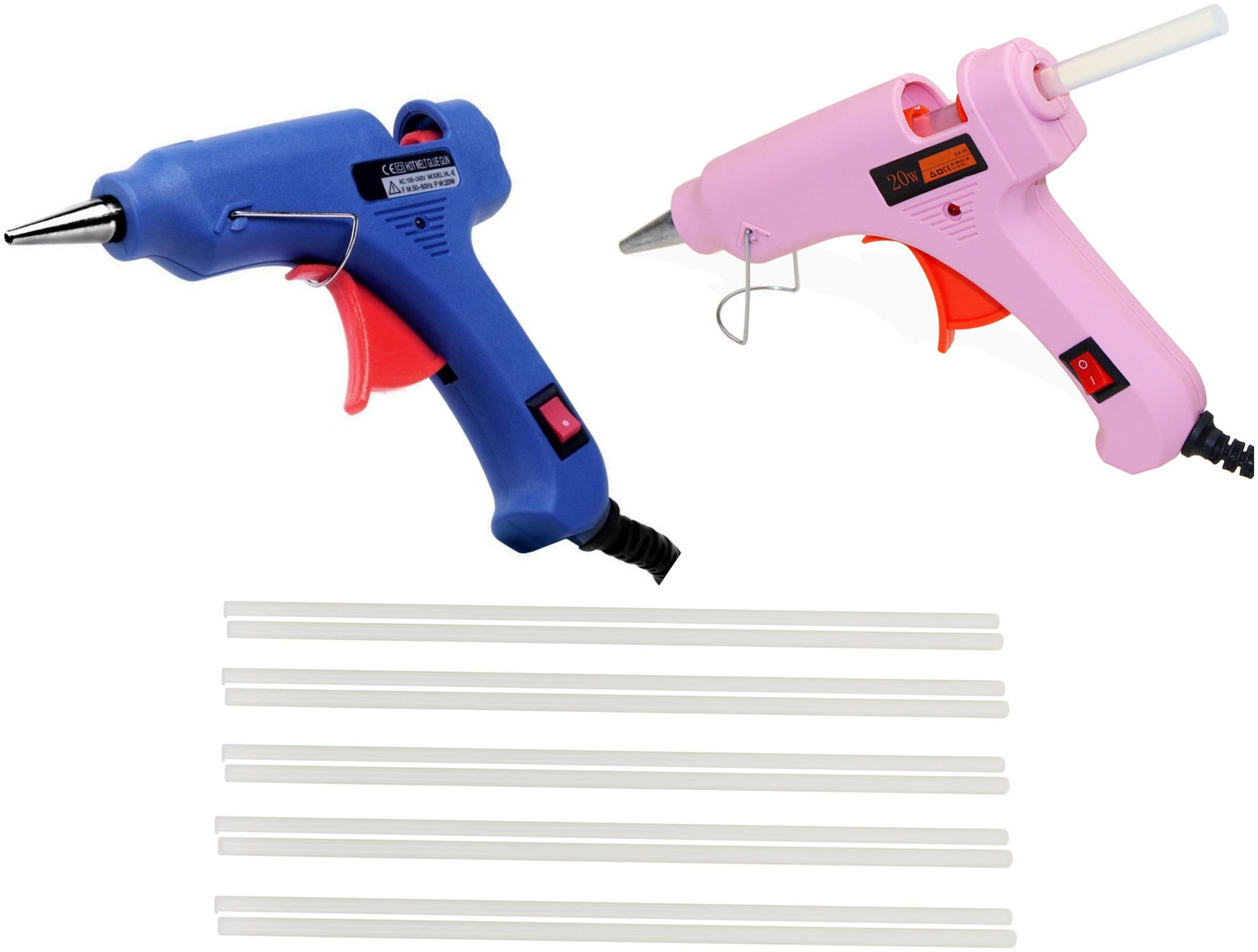 

GLUN 20W COMBO OF 2 HOT MELT GLUE GUN (PINK BLUE) WITH 10 FREE GLUE STICKS
