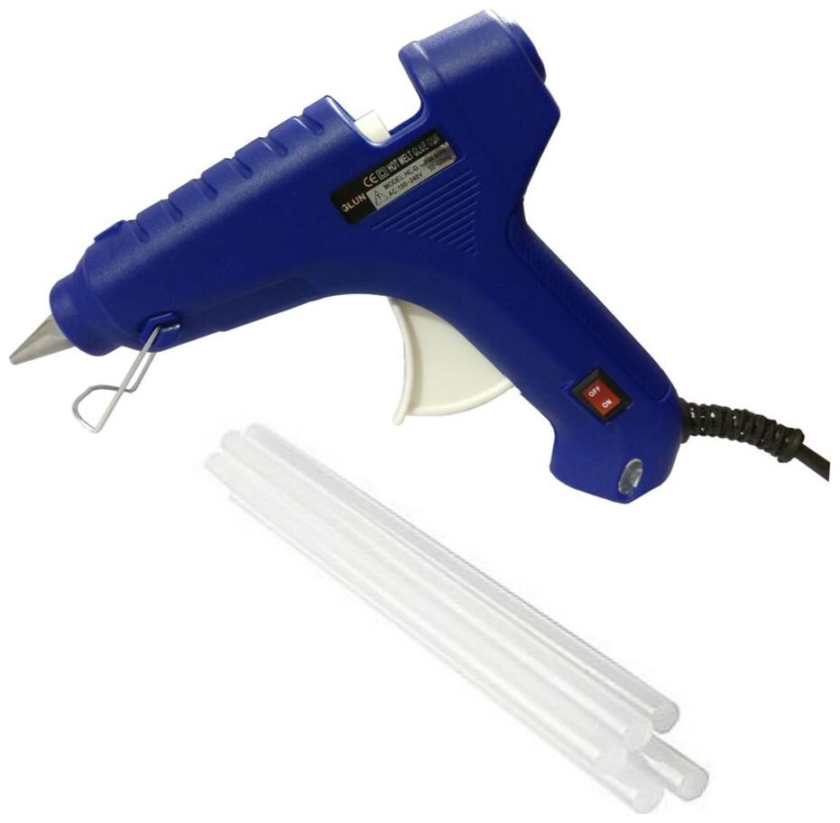 

Glun Blue 60W 60 W Professional Leak Proof Hot Melt Glue Gun With 5 Glue Sticks