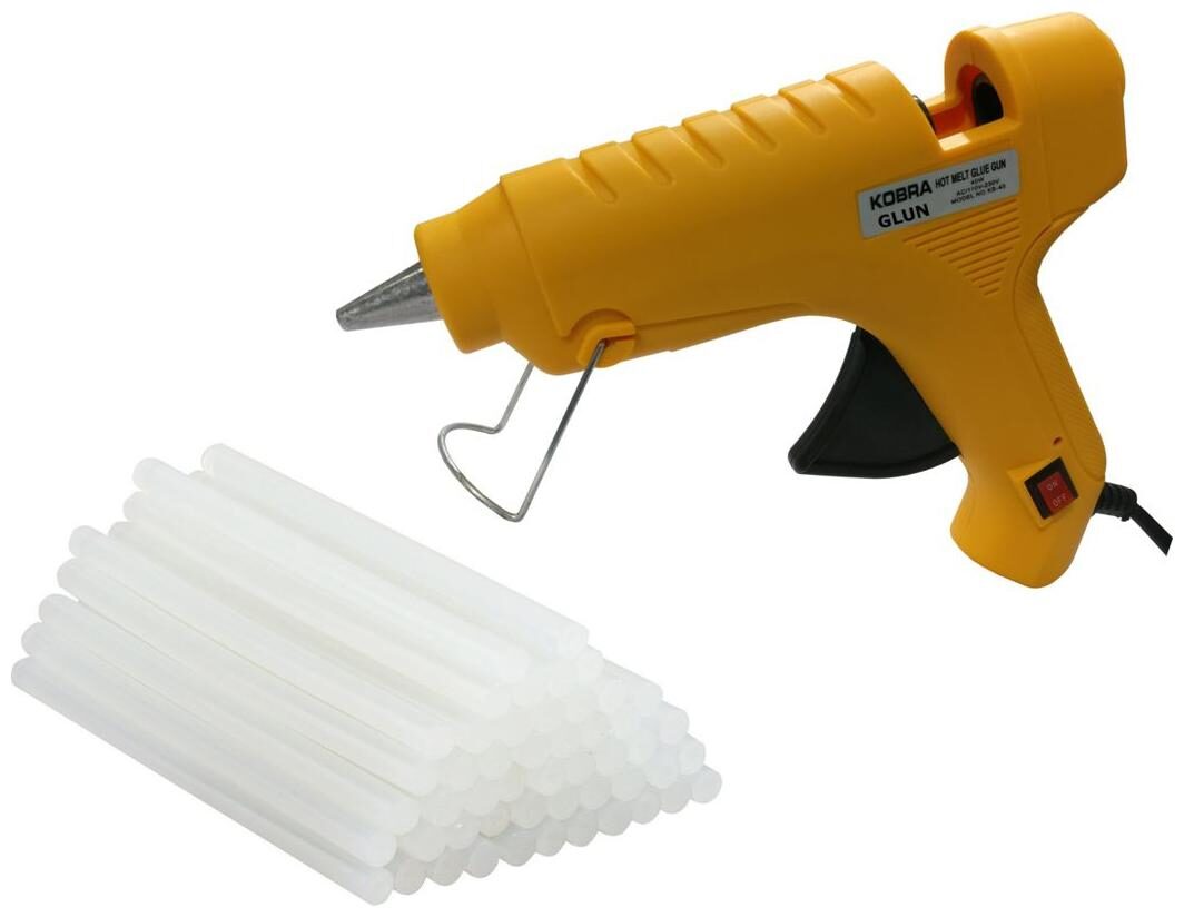 

GLUN KOBRA 40W 40WATT PROFESSIONAL (ON OFF SWITCH INDICATOR) HOT MELT GLUE GUN WITH 20 GLUE STICKS