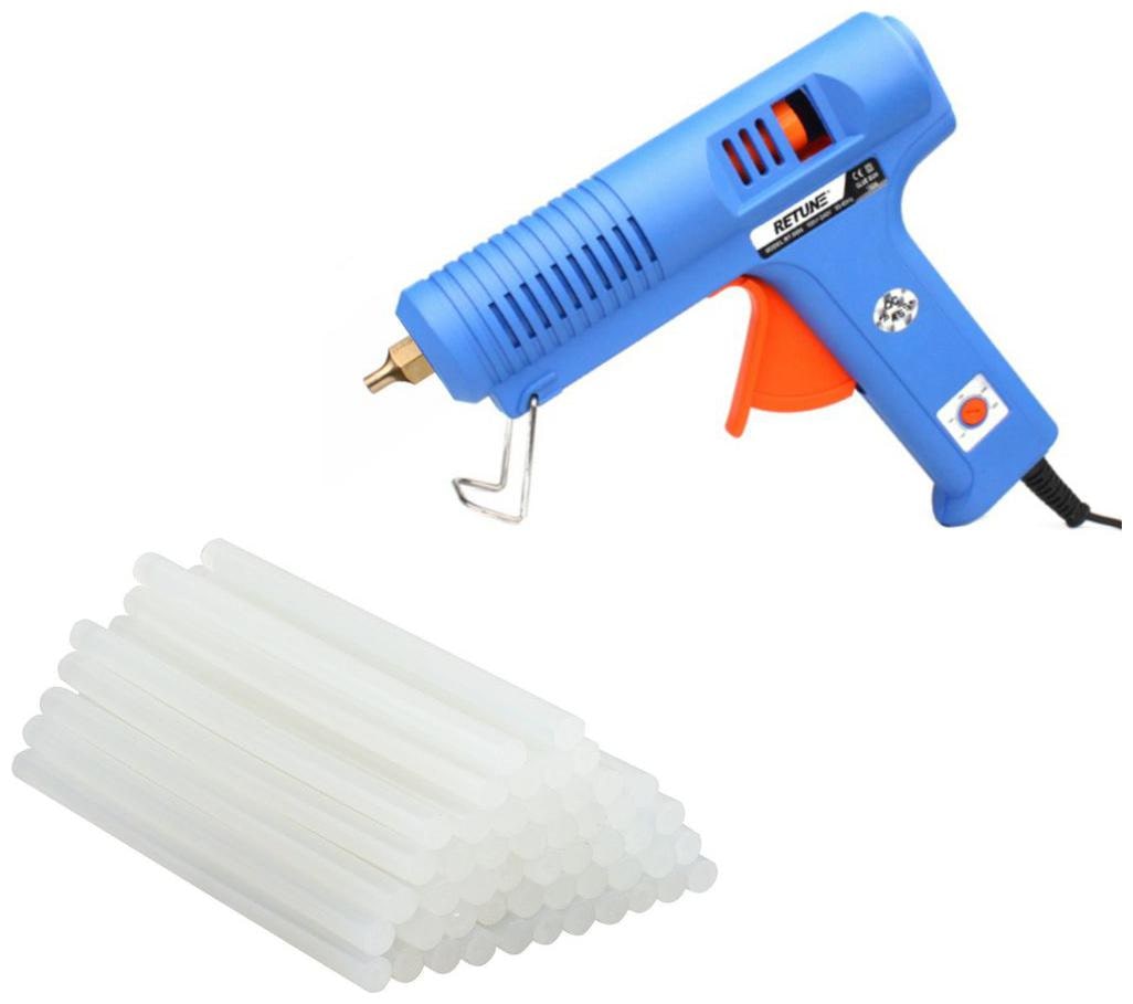 

GLUN RETUNE 150W 150 WATT LEAK PROOF PROFESSIONAL ADJUSTABLE MULTI TEMPERATURE HOT MELT GLUE GUN WITH 20 GLUE STICKS