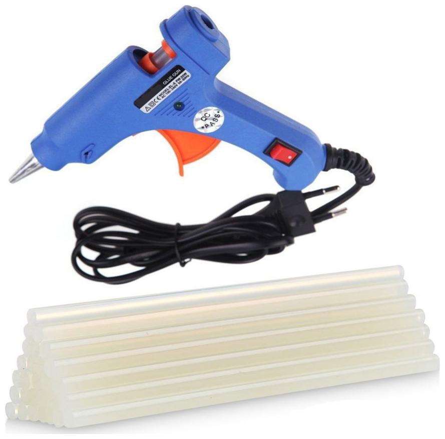 

GLUN XUNLEI 20W 20 WATT 7 MM (ON OFF SWITCH INDICATOR) MINI HOT MELT GLUE GUN WITH 20 GLUE STICKS