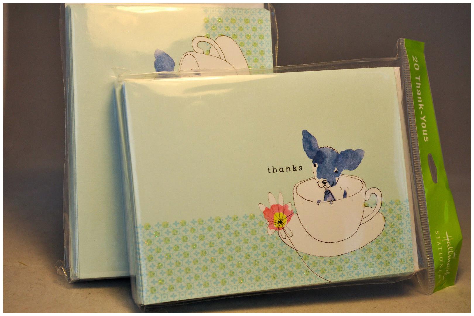

Hallmark Thank You Notes - 2 Packs of 10 Count Each - Dog in Cup -JVT8537