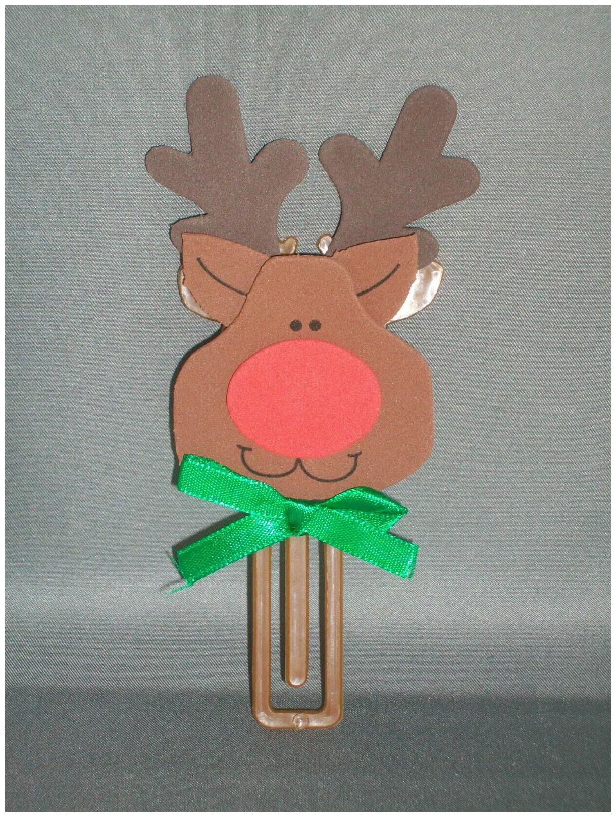 

HANDMADE Christmas Holiday Reindeer Bookmark - Perfect for Kids