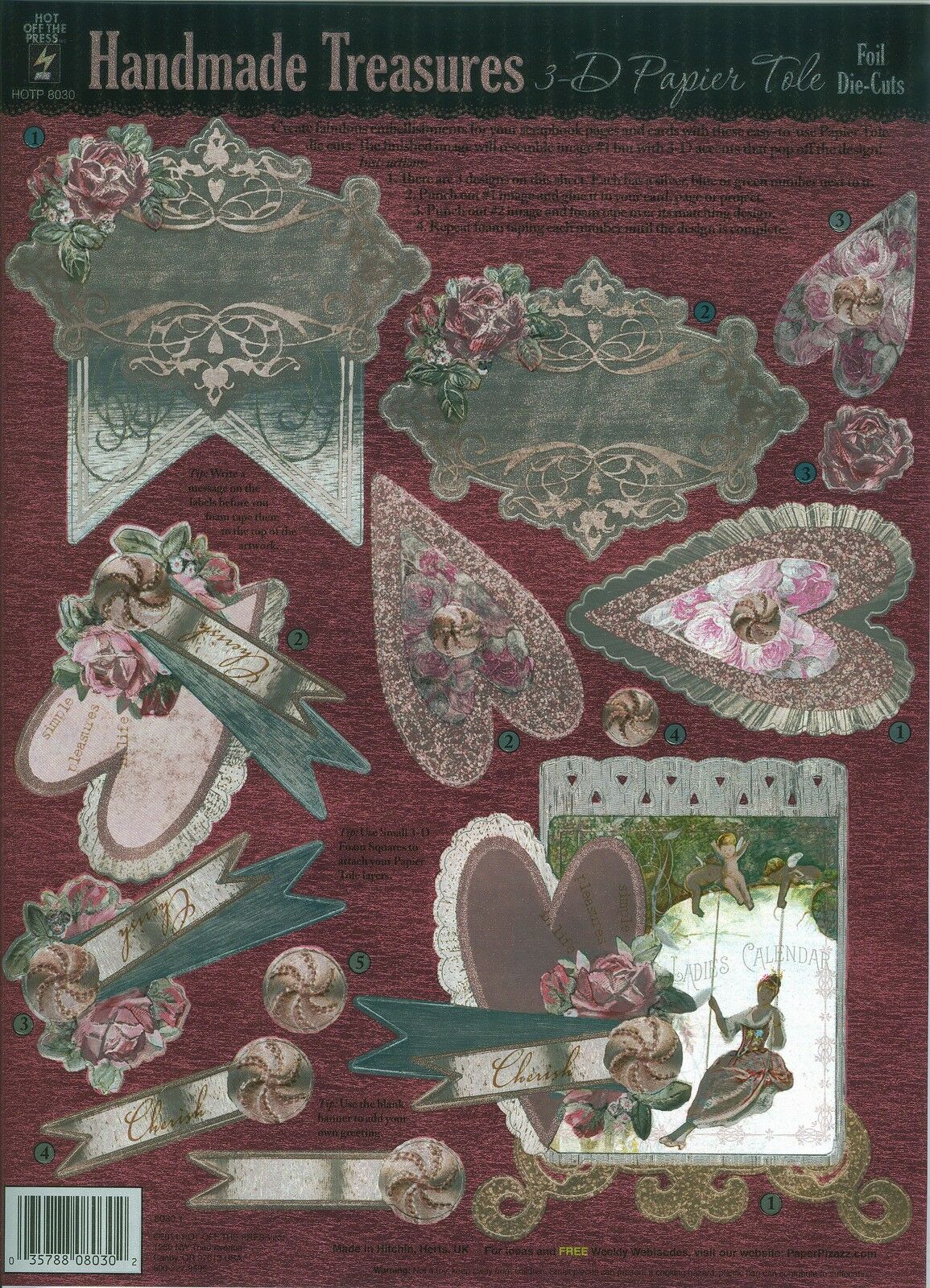 

Handmade Treasures 3-D Papier Tole Foil Die Cuts - Hot Off The Press