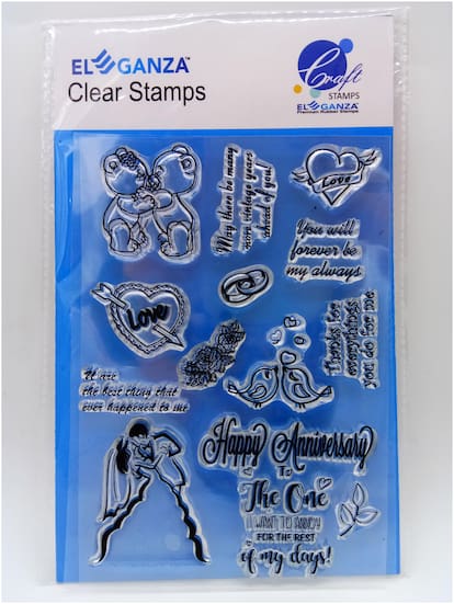 Happy Anniversary Wishes Rubber stamp craft