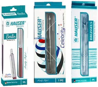 HAUSER GERMANY CELEBRITY DESIGNER METAL PEN+BERLIN HALF METAL BALL PEN+BRUSSELS DESIGNER METAL BALL PEN
