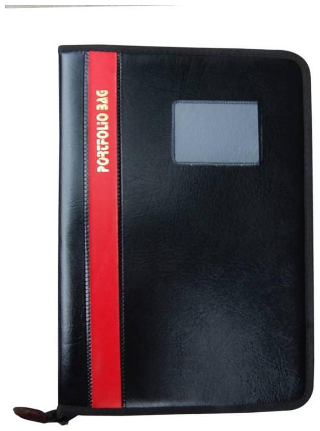 

Faux Leather Document Bag With Multiple Strips File Folder (Set Of 1 Black)
