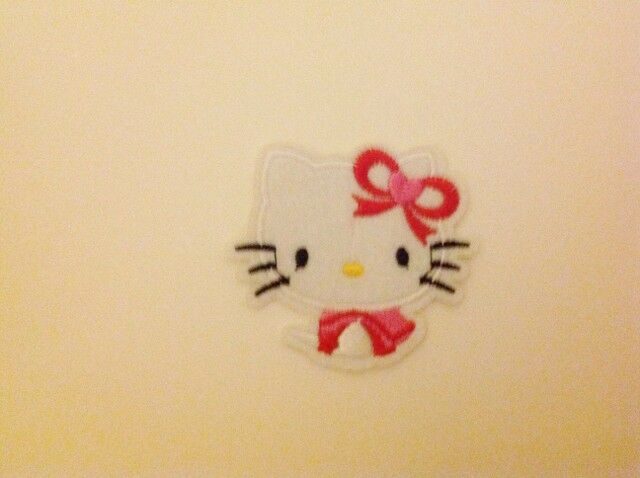 

Hello Kitty Face Iron On Patch Applique with Pink Bow