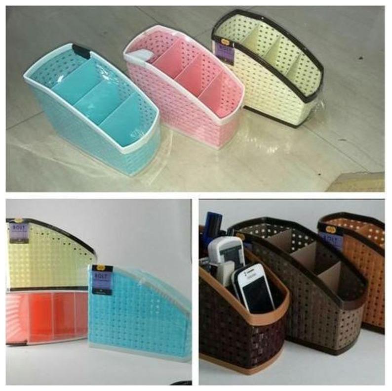 

Indoselection Bolt Multipurpose Stand 4 Compartment Mobile Holder Pen Holder Unbreakable with Stylish Design (Assorted Color)