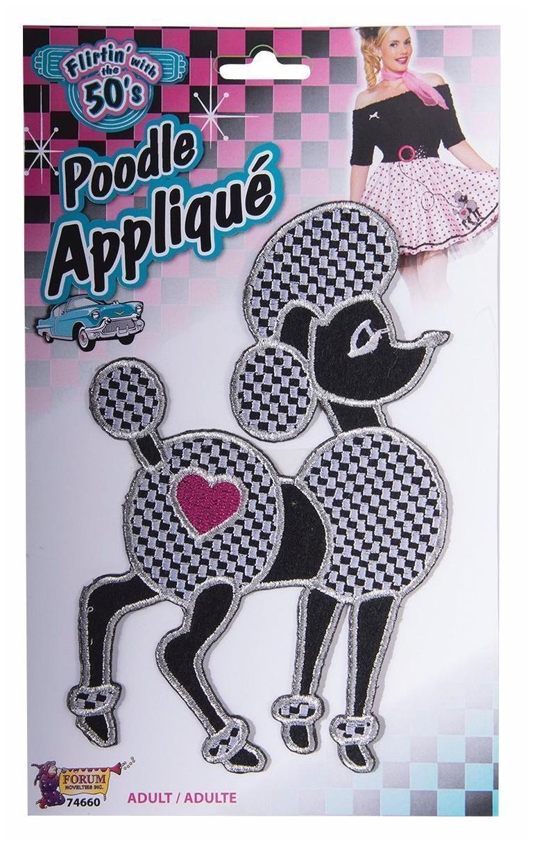 

Iron On Black Poodle Applique Patch Sewing Clothing Skirt Accessories 50 s 60 s