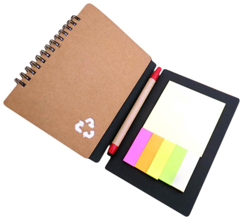 

Jazam Eco Notebook With Pen And Sticky Pads