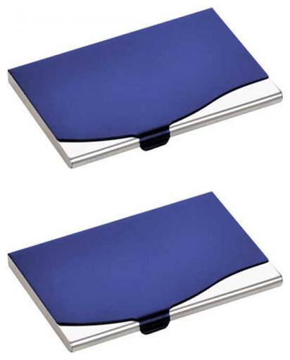Jazam Stylish Steel Visiting Card Holder Pack Of 2