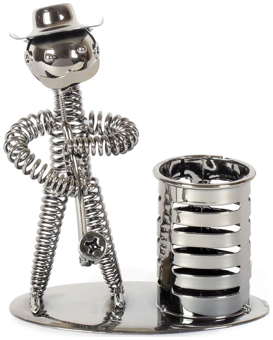 

JEWEL FUEL Iron Musician Playing Saxophone Pen Stand Showpiece
