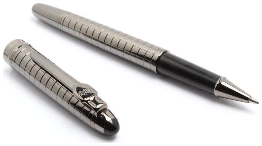 

Jinhao 163 General Complete Checks Gunmetal Metal Body Rollerball Pen New