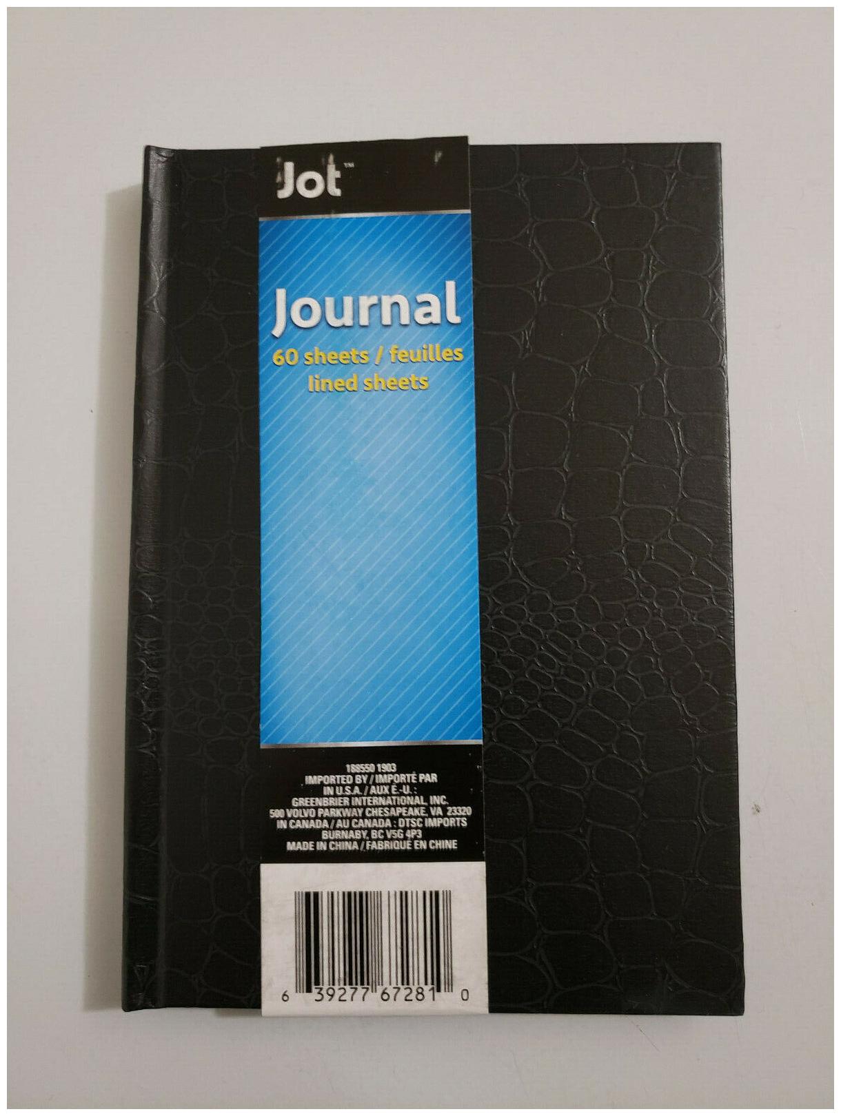 

Jot Hard Vinyl Cover Journal Notebook 60 Sheet 5inx7in Assorted Color