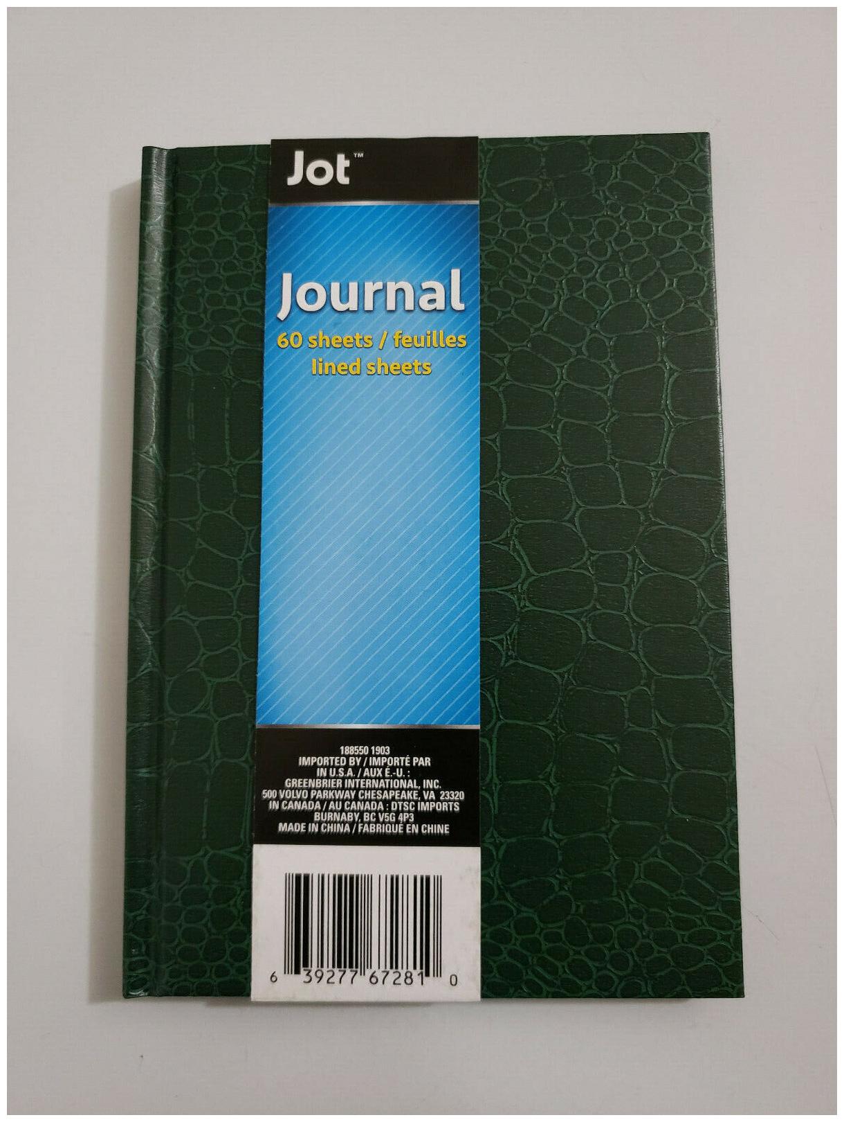 

Jot Hard Vinyl Cover Journal Notebook 60 Sheet 5inx7in Assorted Color