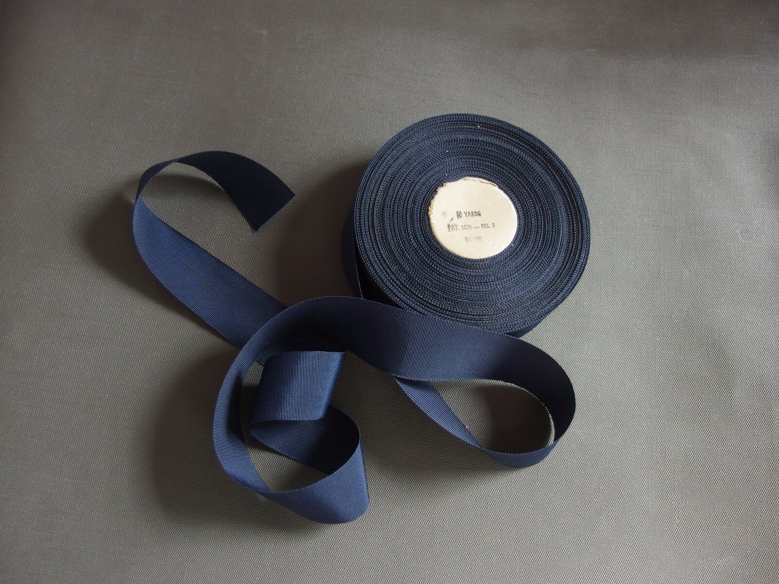 

Jumbo Spool of Navy Blue-Colored Grosgrain Ribbon - 1 3 8 in Wide