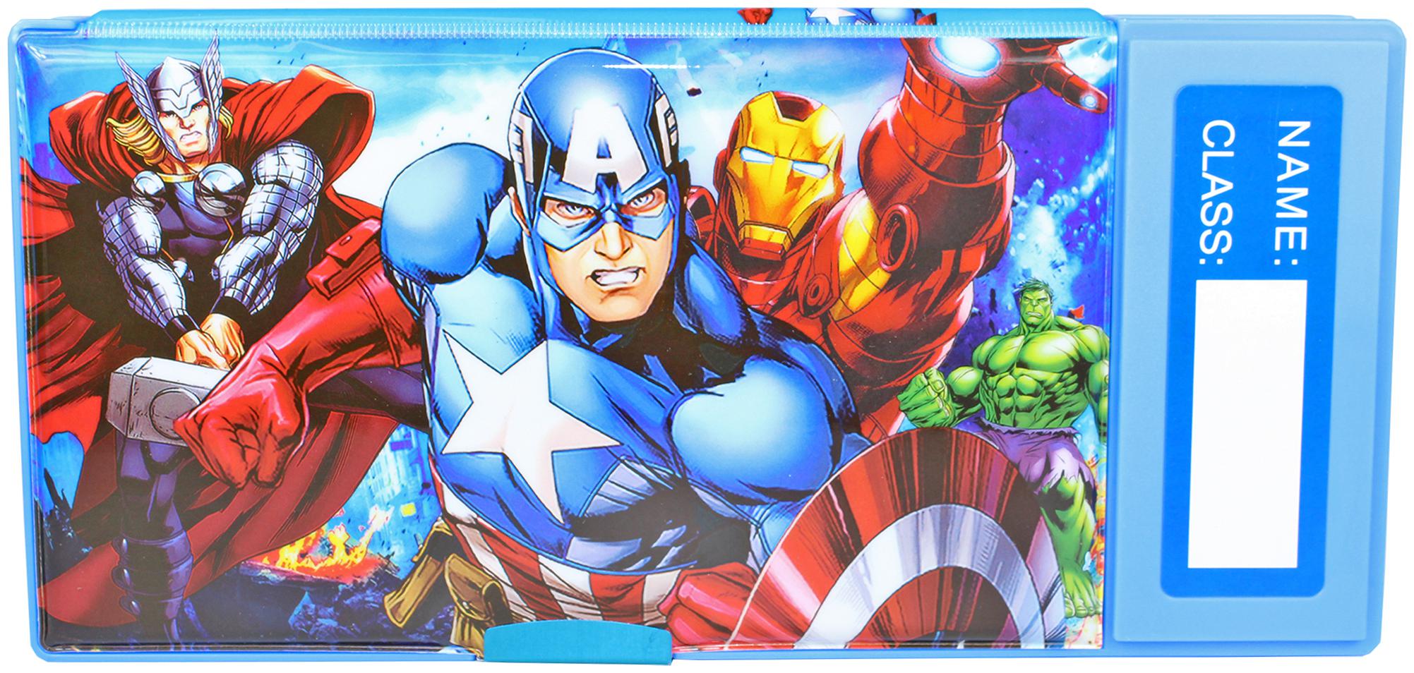 

Kids Plastic Jumbo Multipurpose Captain america Pencil Box Blue