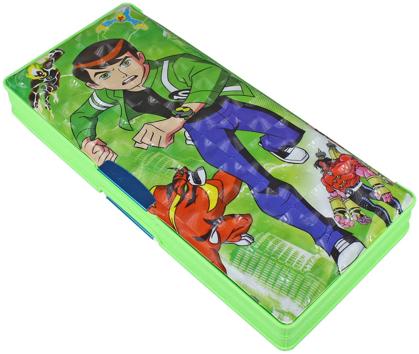 

Kids Plastic Jumbo Multipurpose Ben 10 Pencil Box Green