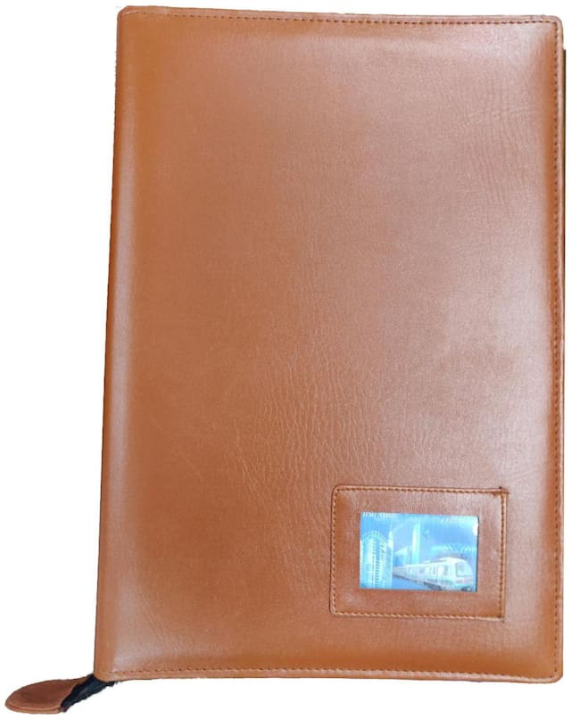 Kittu faux leather B4 ( bigger than A4 size) size document file 20 inner leafs brown colour