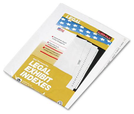 

Kleer-Fax 80000 Side Tab Legal Index Divider Set Printed Exhibit A - Z -5 pack