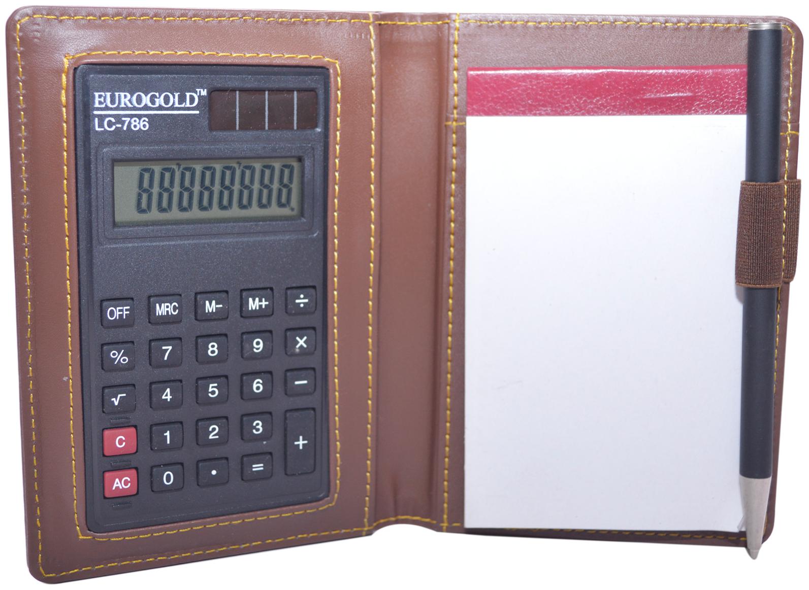 

Knott Brown mini calculator notepad with pen desk organizer stationery