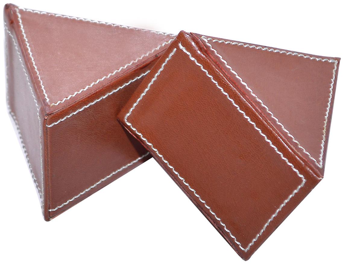 

Knott Brown Cone leather paper weight combo