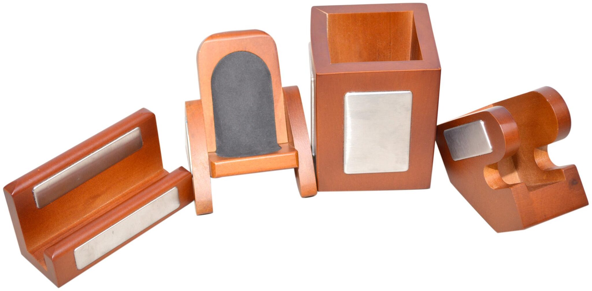 

Knott Executive Wooden Desk Organizer Set of Four