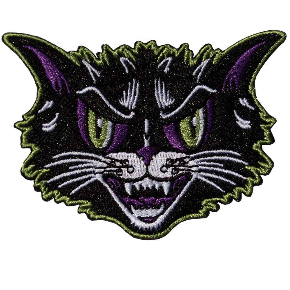 

Kreepsville 666 Kattitude Head Cat Kitten Punk Embroidered Iron On Patch PKTH