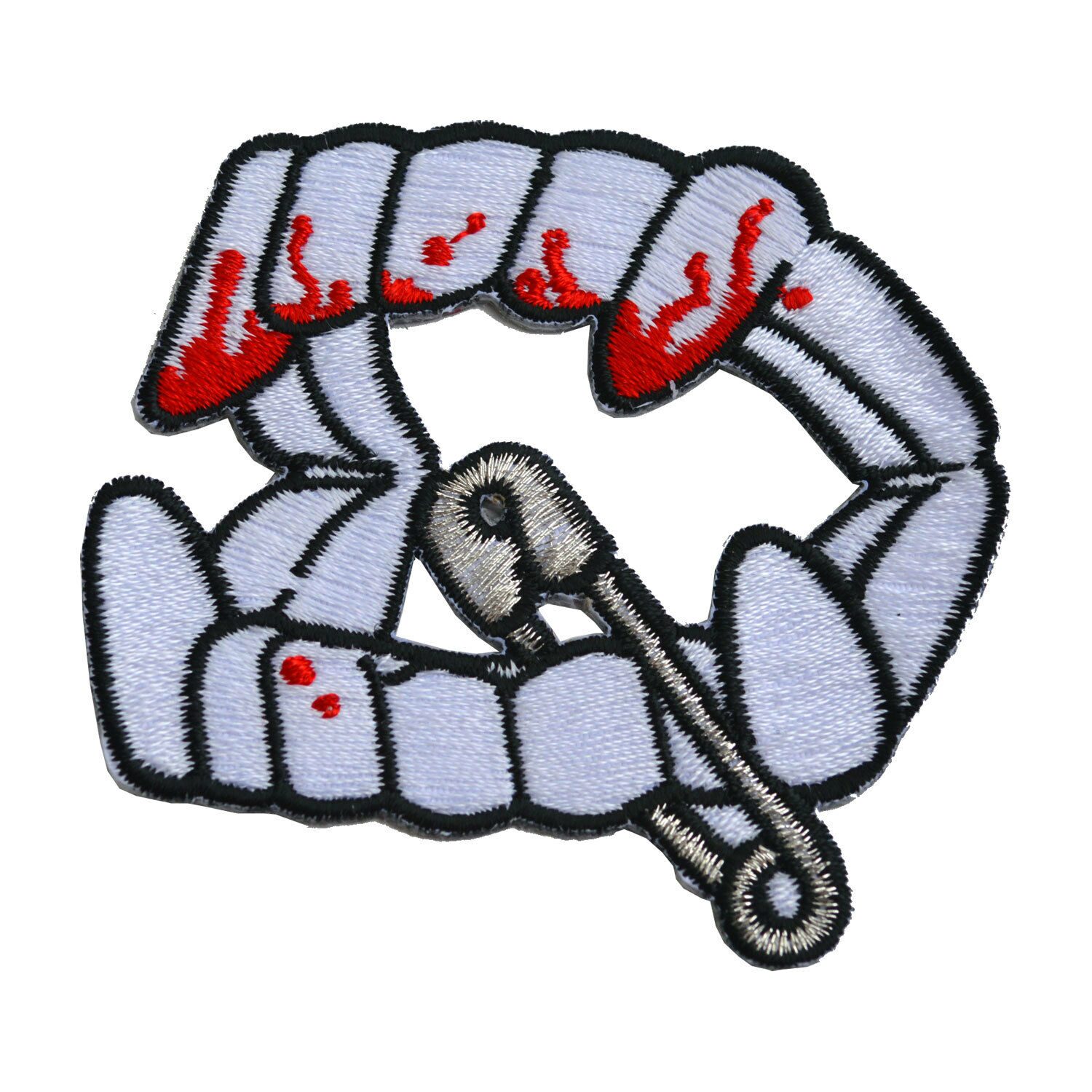 

Kreepsville 666 Vamp Teeth Emo Punk Horror Gothic Embroidered Iron On Patch PPVT