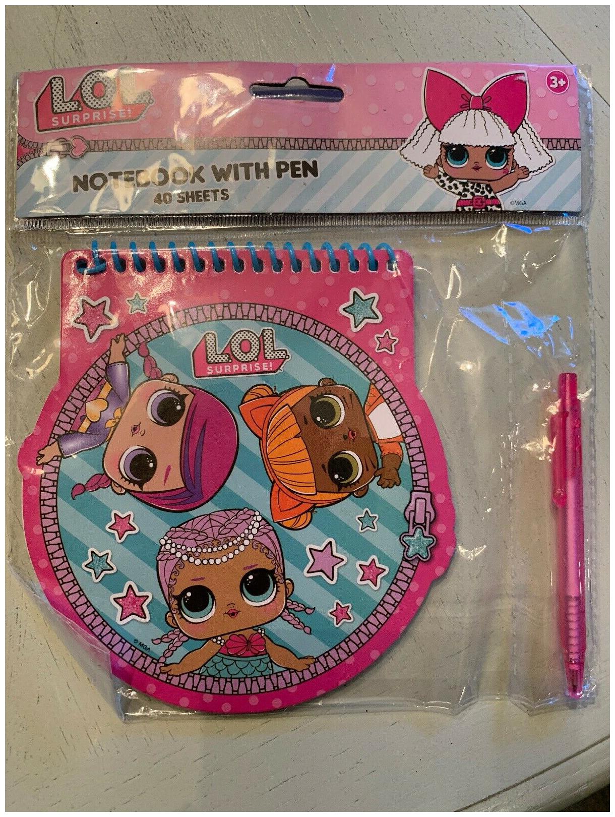 

LOL SURPRISE SPIRAL BOUND NOTEBOOK WITH PINK PEN BRAND NEW GIRLS
