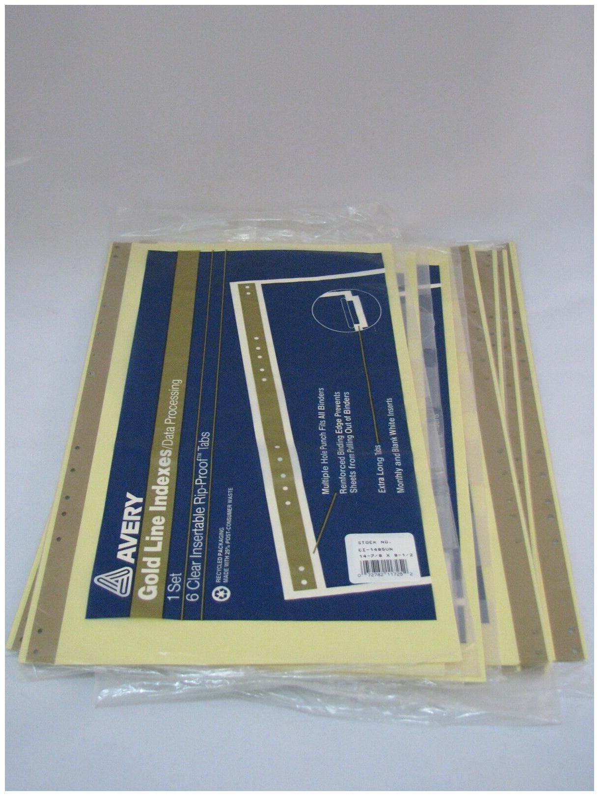 

Lot of 7 Avery CI-1485UN Sets of 6 Clear Indexes Data Processing 42 Dividers
