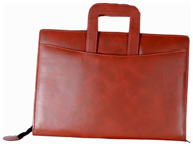 Magpie Faux Leather B4 Adjustable Handle Executive Series File Folder Tan