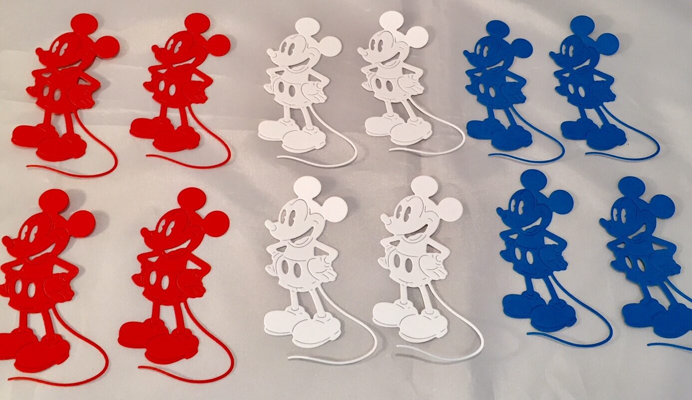 

Mickey Mouse Die Cuts Joyful Mickey Cute 12 Mickeys Patriotic Cardstock