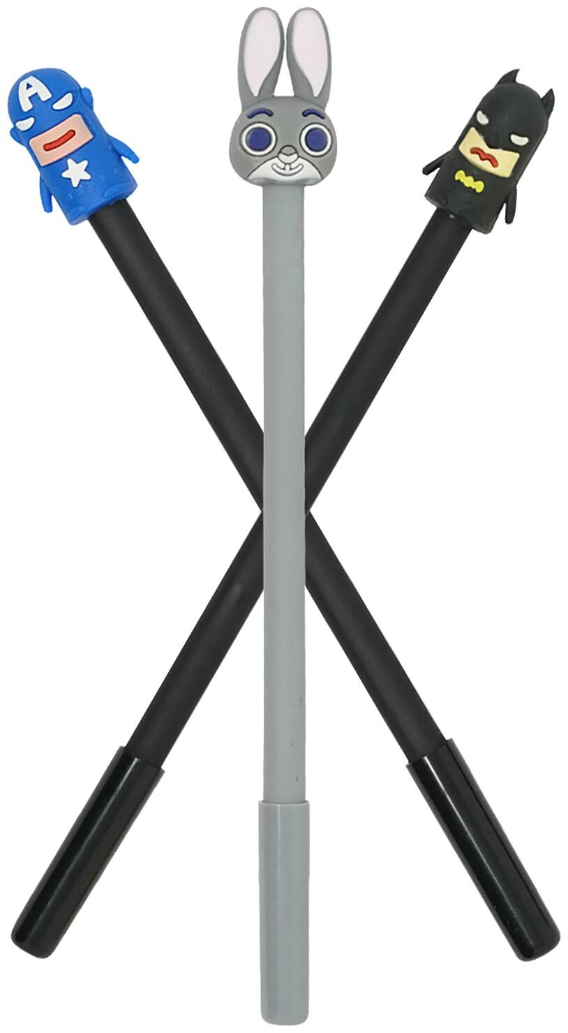 

Mobaccs Batmen Bunny dark grey and Captain America Gel Pen (Set Of 3 pcs)