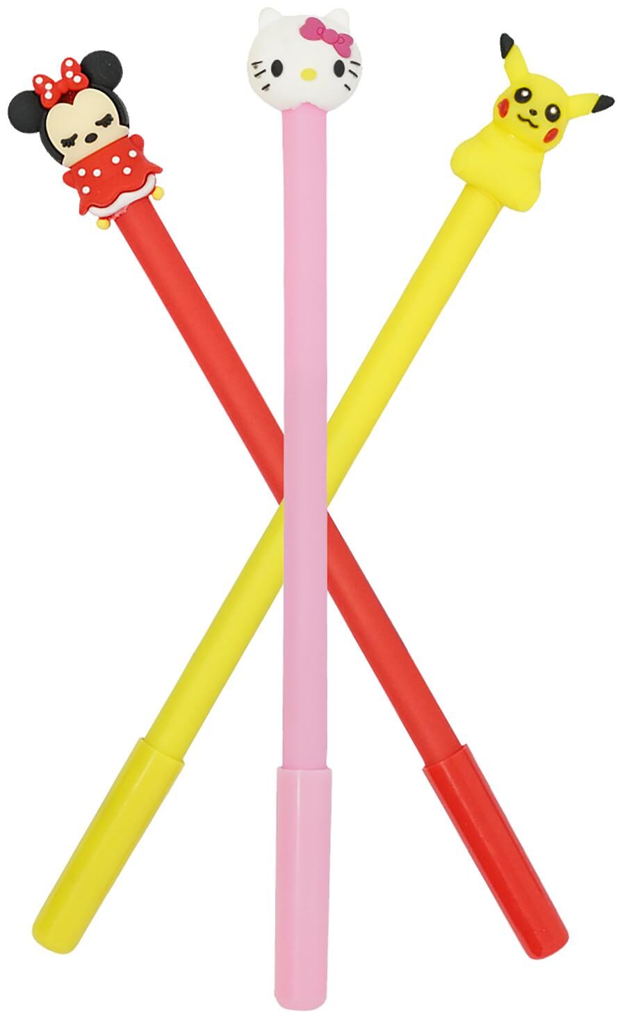 

Mobaccs Hello Kitty Minnie Red and Pikachu Gel Pen ( Set of 3 pcs)