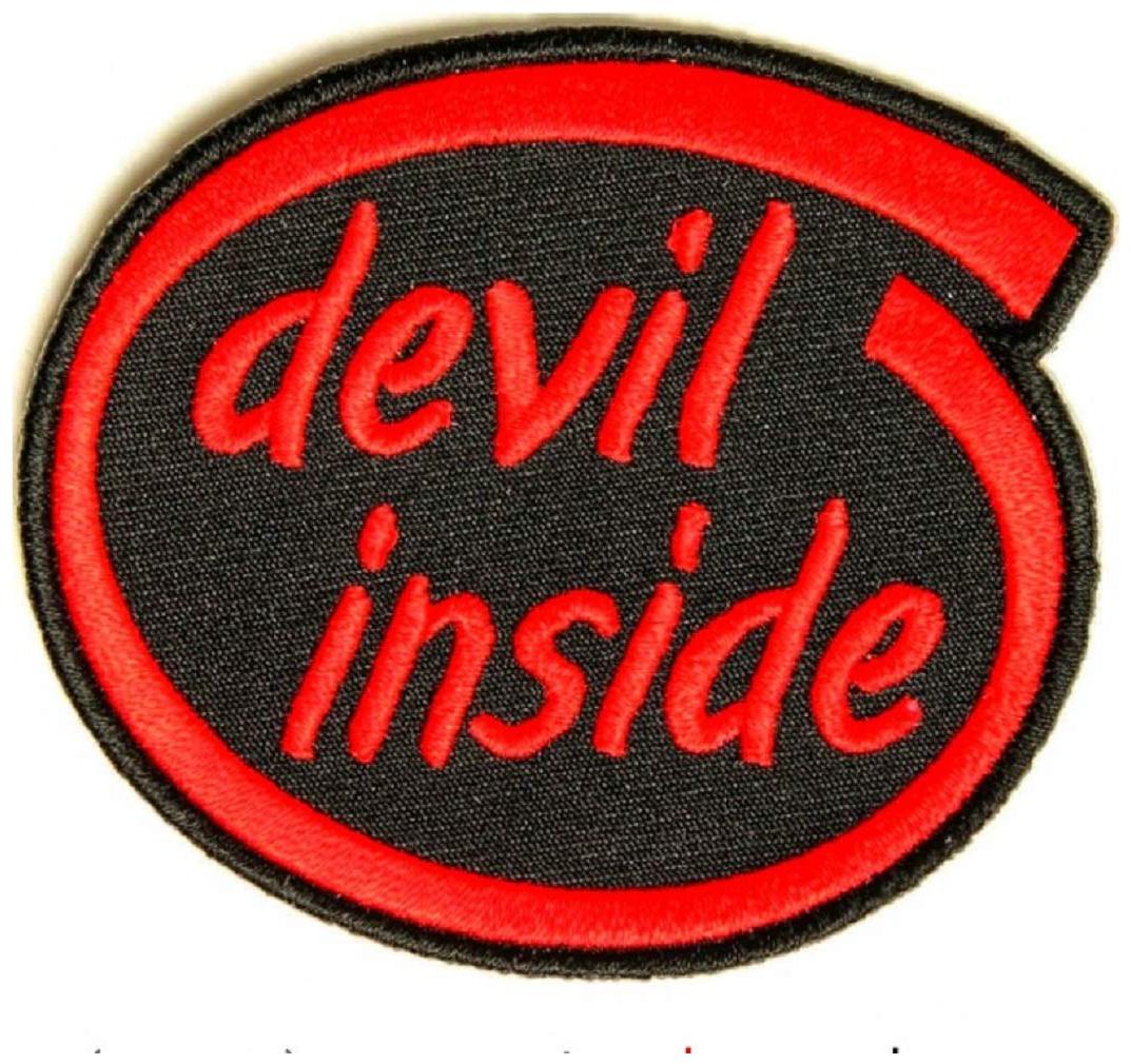 

Motohog Unique Embroidered Sew on Patch (Devil Inside Red)