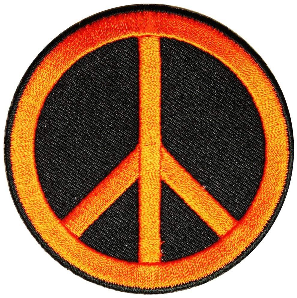 

Motohog Unique Embroidered Sew on Patch (Peace Symbol Orange)