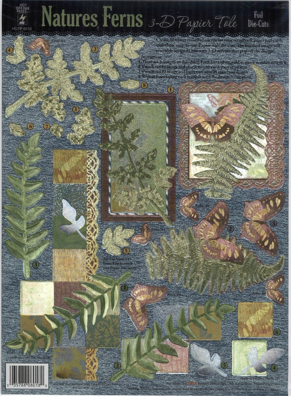 

Natures Ferns 3-D Papier Tole Foil Die Cuts - Hot Off The Press