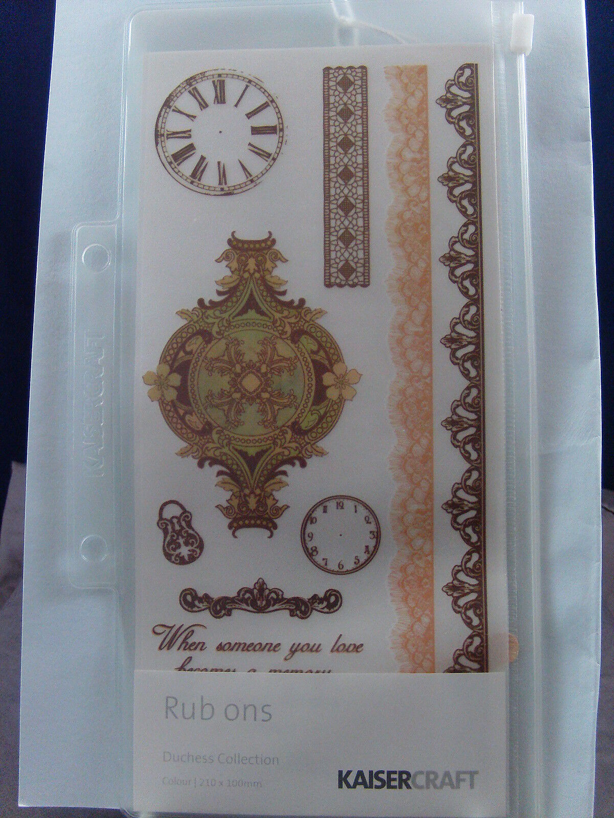 

NEW KAISERCRAFT RUB-ONS DUCHESS COLLECTION DS207 1881