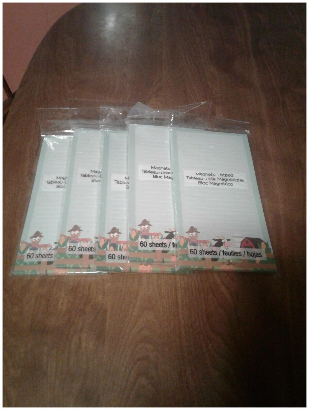 

New Set of 5 Magnetic Lispad Notepads- Scarecrow Cow Farm Design