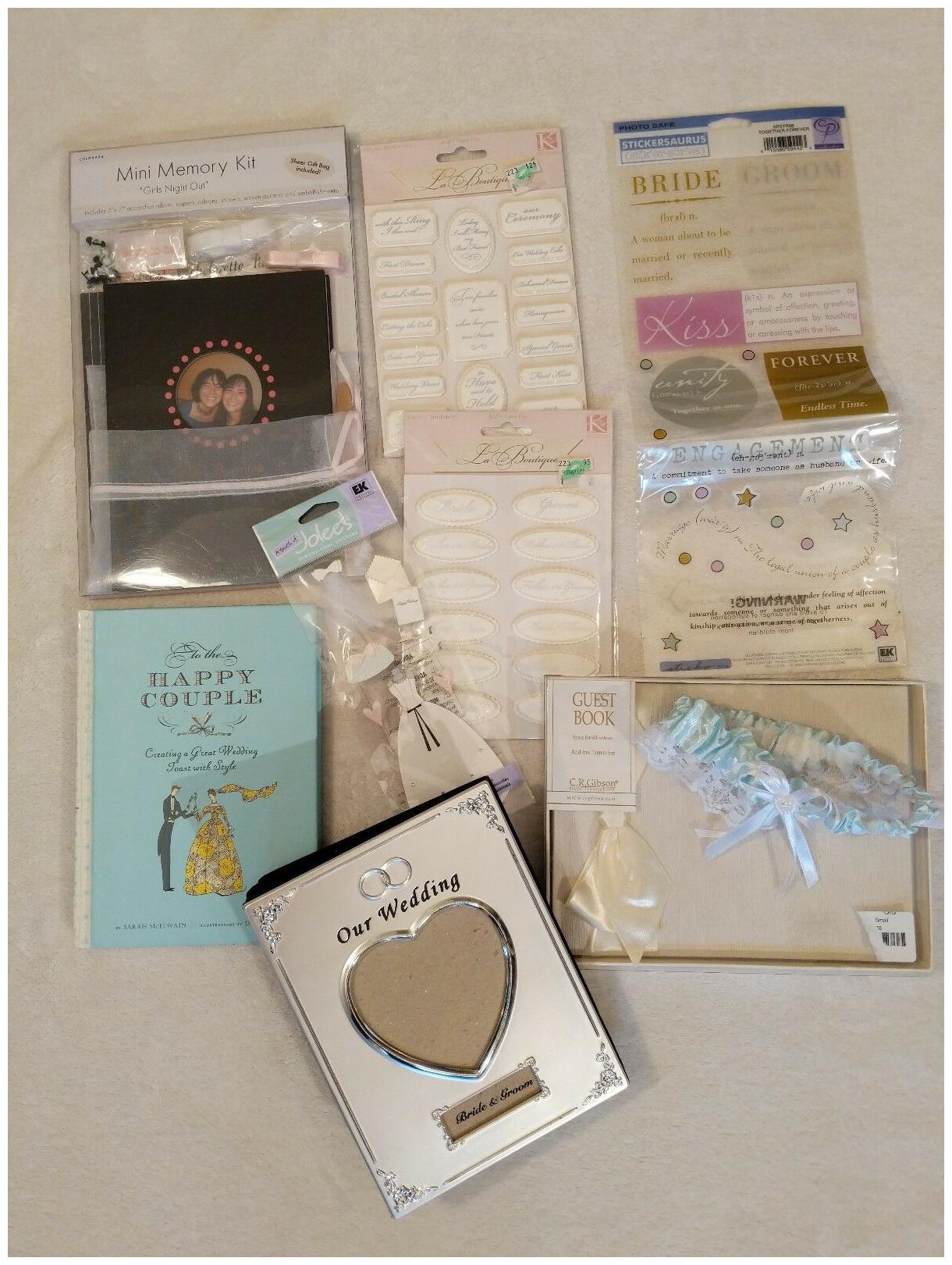 

New Wedding Items Lot - album guest book stickers scrapbook memory kit NIP