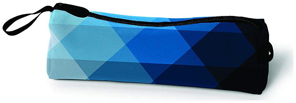 

Paper Plane Design Stationary Pencil Pen Case Multipurpose Canvas Zipper Pouch (8 X 3 inch Geometric Print Blue)