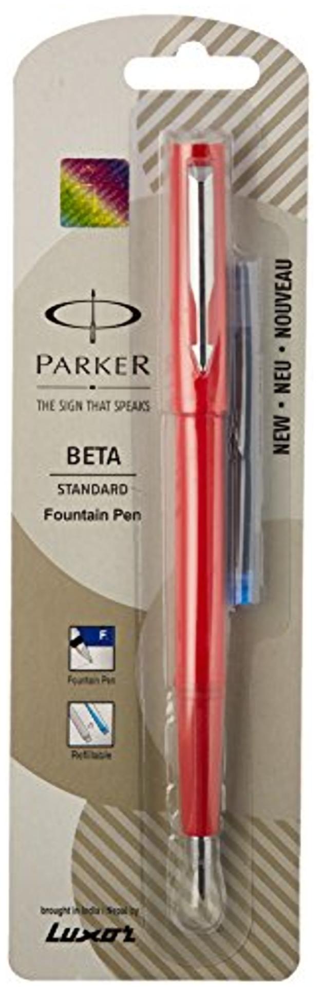 Buy Parker Beta Standard Fountain Pen (Red) without Ink Convertor