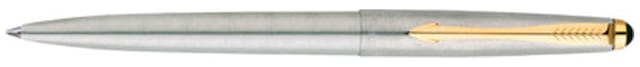 Parker Galaxy Stainless Steel Gold Trim Ball Pen