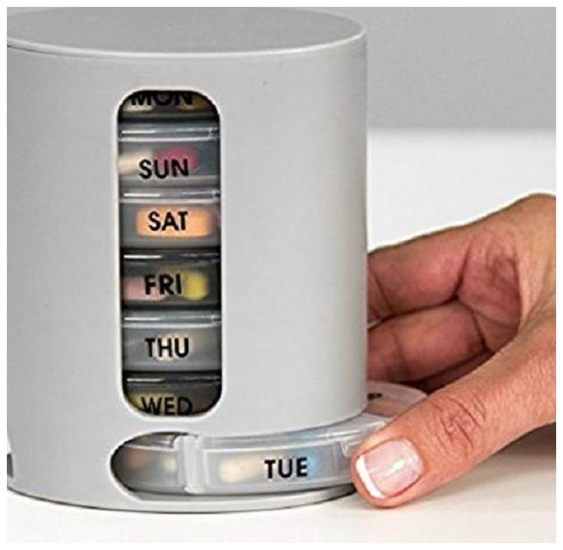 

Pill box organizer with 7 single box and 4 daily compartments