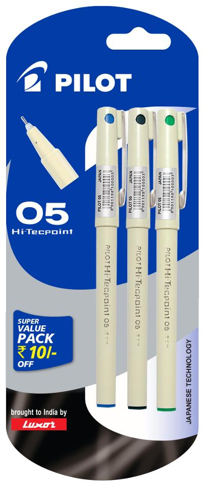 Pilot Hi Techpoint 05 1Blue + 1Black + 1Green