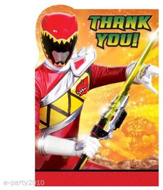 Buy Power Rangers Dino Charge Thank You Notes 8 Birthday Party