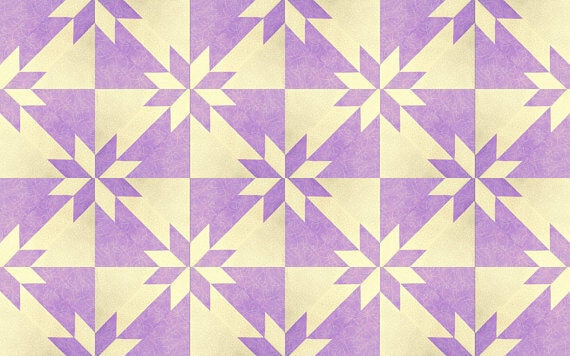 

Precut Quilt Block Kit Hunter s Star Purple White 100 Cotton Prewashed 130
