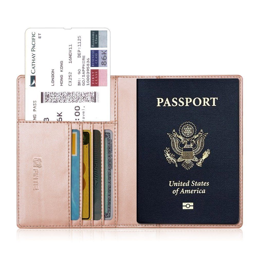 

Premium Leather RFID Blocking Cards Passport Holder Travel Wallet Case Cover